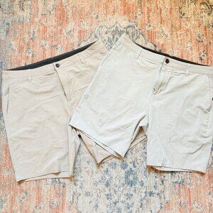 Mens Vuori Aim Chino Shorts Sz 36 Lot of 2 Pair - Beige & Grey Golf Athleisure
